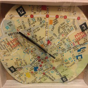 Center of Jerusalem Map - Wall Clock